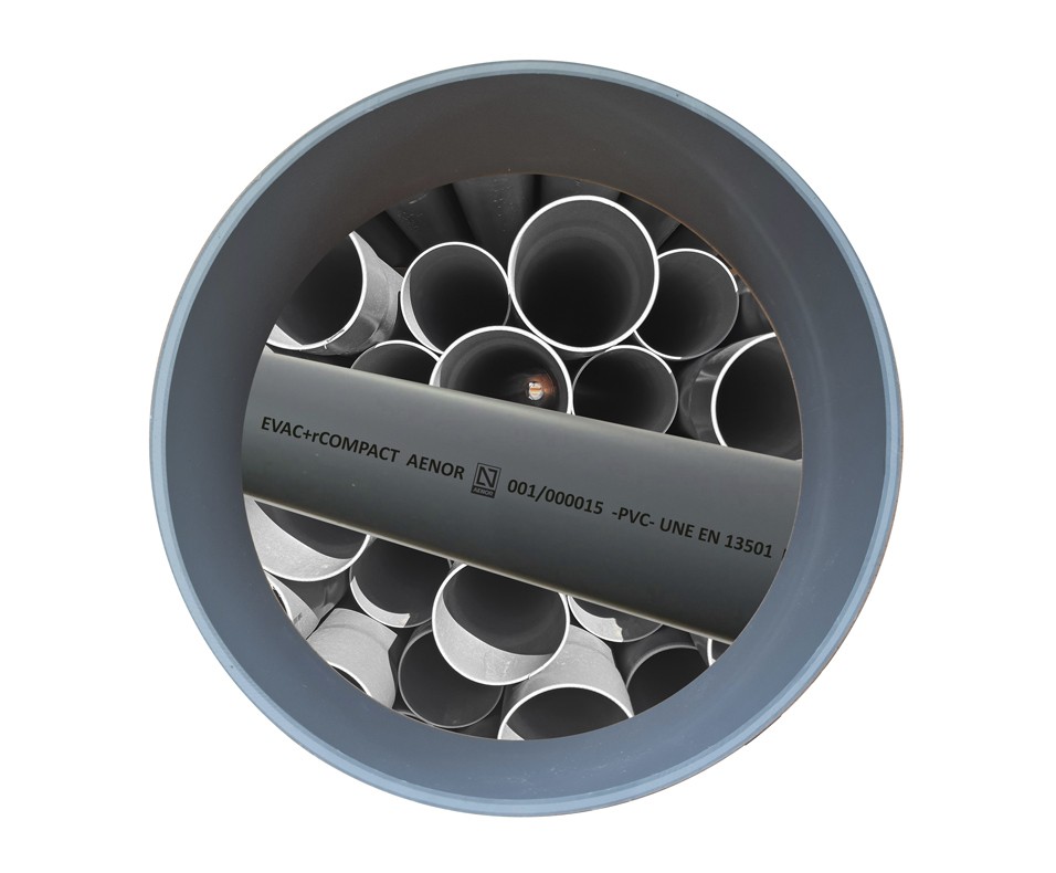 Tubería de evacuación coextruida estructurada compacta EVAC+ rCOMPACT®