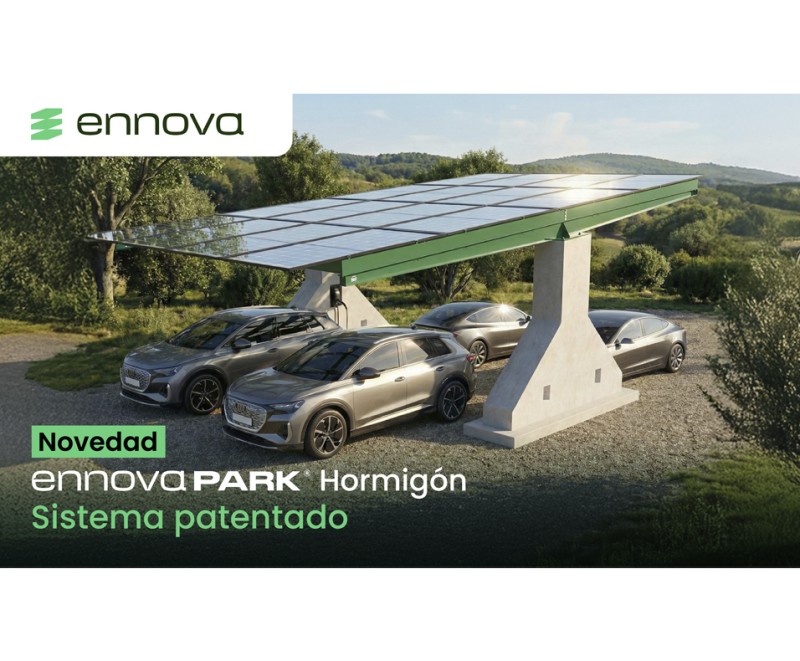 Ennovapark® Hormigón – Marquesina fotovoltaica hormigón armado sin cimentación