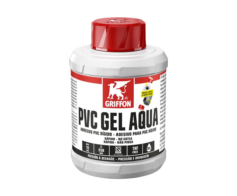 Adhesivo de PVC rígido PVC GEL AQUA 500 ml de GRIFFON