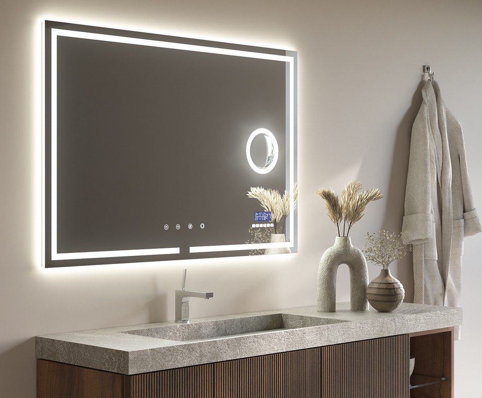THEMIS – Espejo de baño multifunción con iluminación dual y control táctil integrado