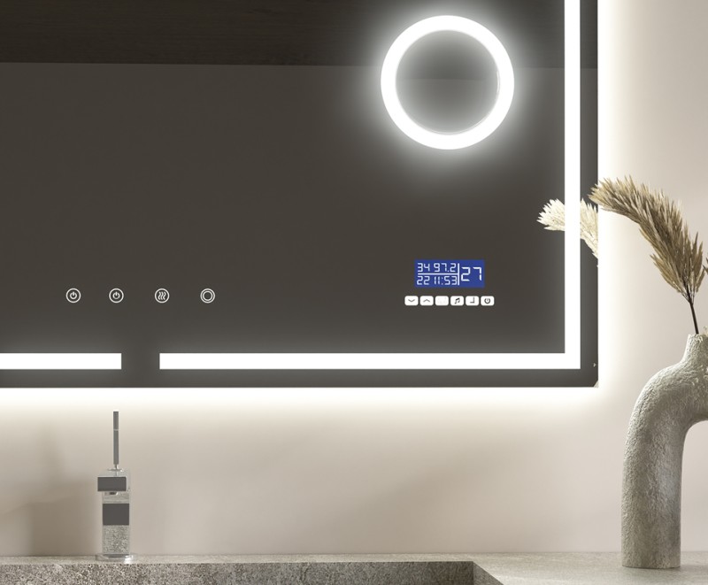THEMIS – Espejo de baño multifunción con iluminación dual y control táctil integrado