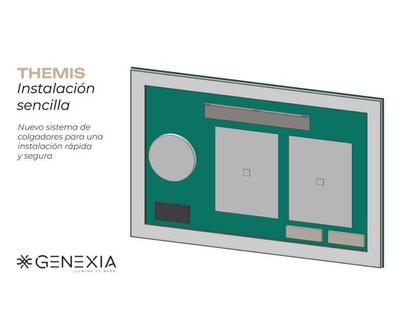 THEMIS – Espejo de baño multifunción con iluminación dual y control táctil integrado